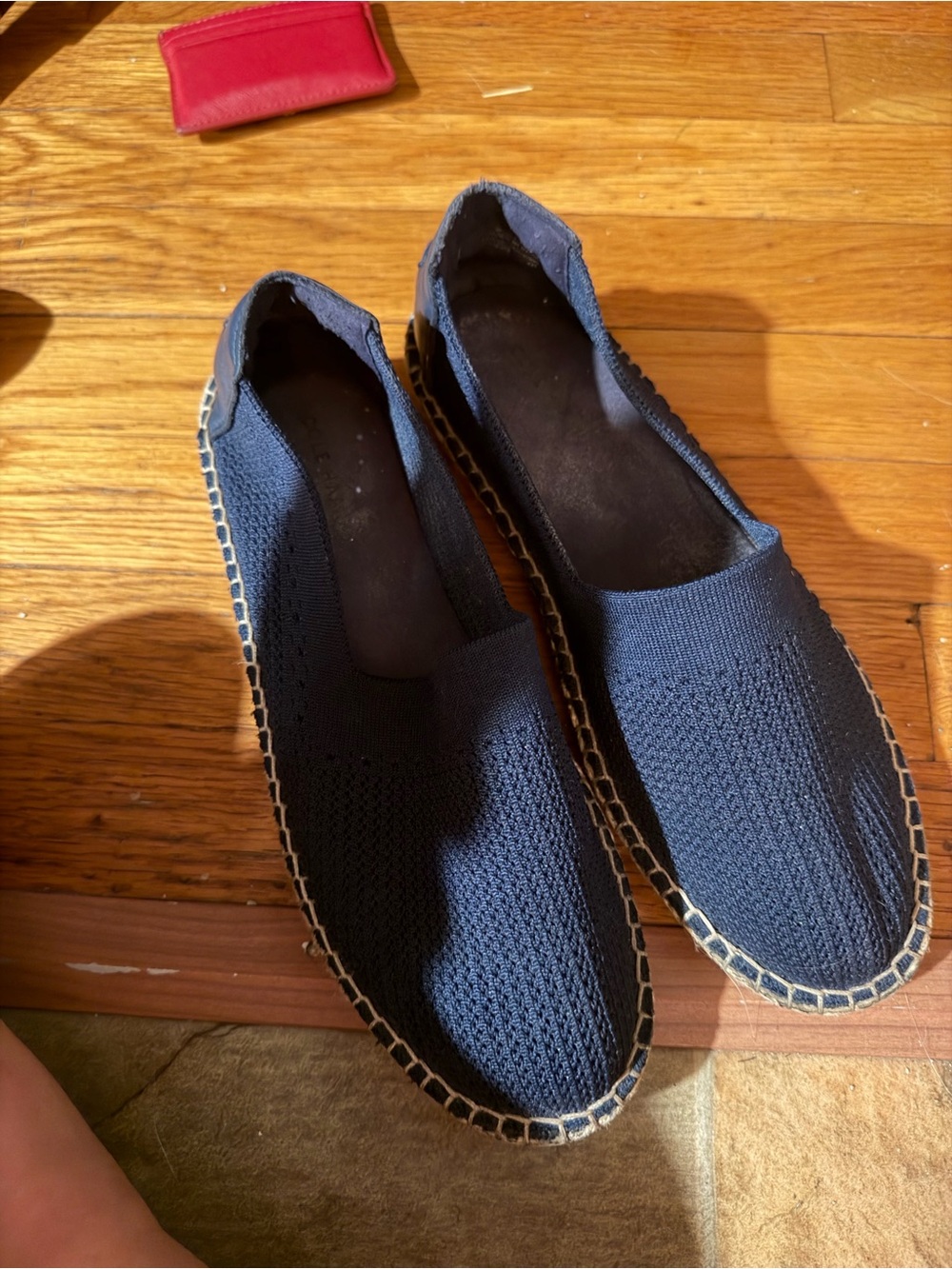 Cole Haan Navy Knit Slip-On Loafers